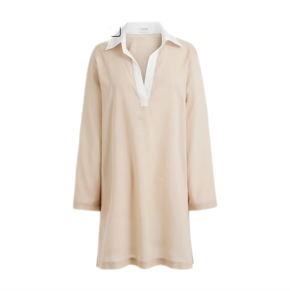 J Crew Factory Polo tunic cover-up in Coastal Dune White Col size S NWT BW209 - Picture 4 of 10